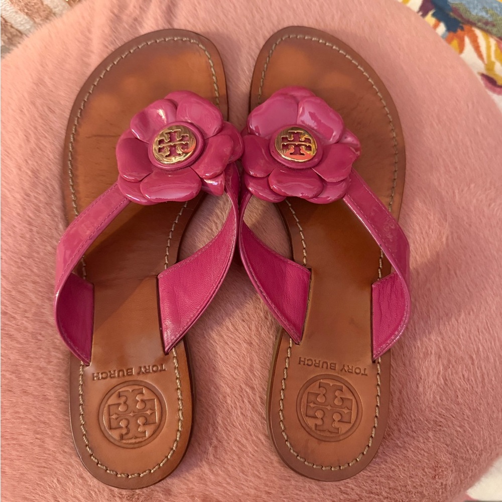 Tory Burch Fuchsia Floral Sandals